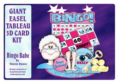 Giant Easel Tableau 3D Card Kit - Bingo Babe