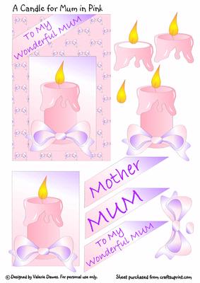 A Candle for Mum in Pink