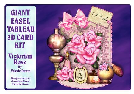 Giant Easel Tableau 3D Card Kit - Victorian Rose