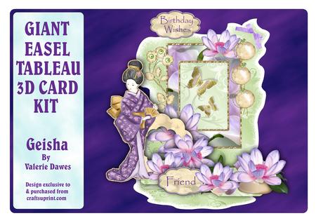 Giant Easel Tableau 3D Card Kit - Geisha