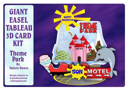 Giant Easel Tableau 3D Card Kit - Theme Park