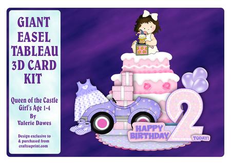 Giant Easel Tableau Card Kit - Queen of the Castle Girl 1-4