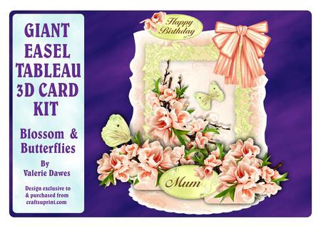 Giant Easel Tableau 3D Card Kit - Blossom & Butterflies