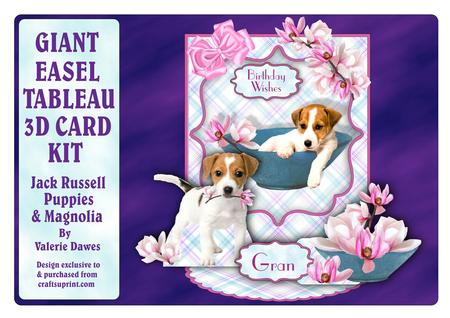 Giant Easel Tableau 3D Card Kit - Jack Russells & Magnolia