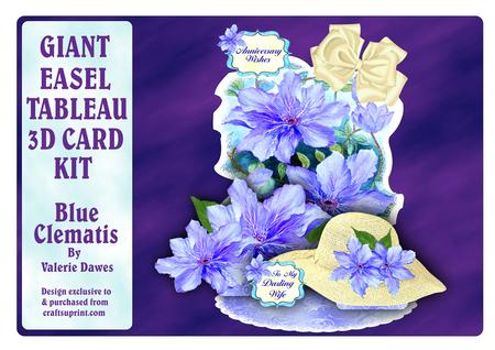 Giant Easel Tableau 3D Card Kit - Blue Clematis