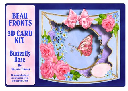 Beau Fronts 3D Card Kit - Butterfly Rose
