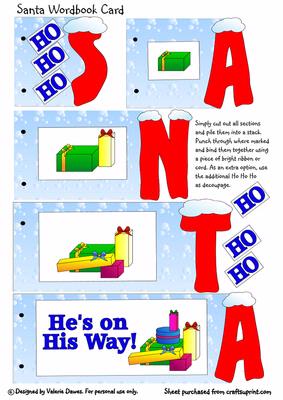 Santa Wordbook Card