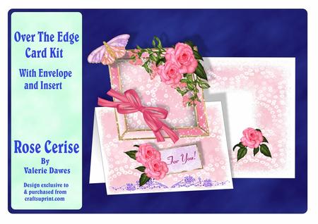 Over the Edge Card Kit with Envelope & Insert - Rose Cerise