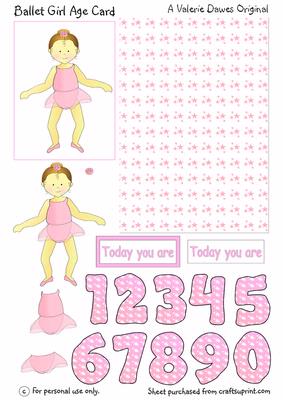 Ballet Girl Age Card