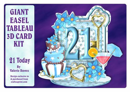 Giant Easel Tableau 3D Card Kit - 21 Today