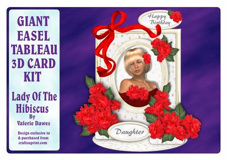 Giant Easel Tableau 3D Card Kit - Lady of the Hibiscus