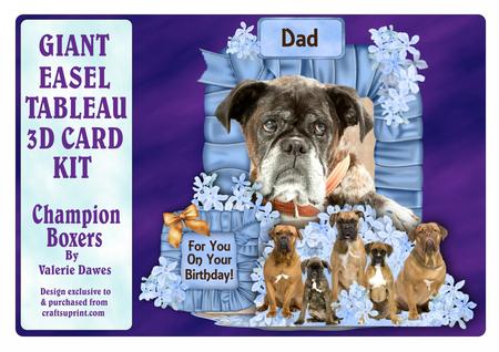 Giant Easel Tableau 3D Card Kit - Champion Boxers