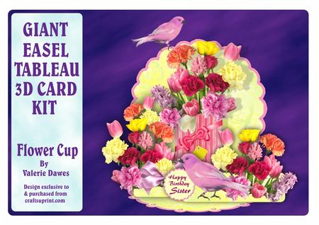 Giant Easel Tableau 3D Card Kit - Flower Cup