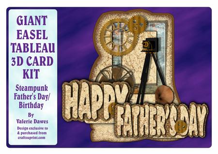 Giant Easel Tableau 3D Kit - Steampunk Father's Day/birthday