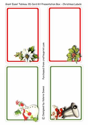 Giant Easel Tableau Presentation Box Christmas Labels