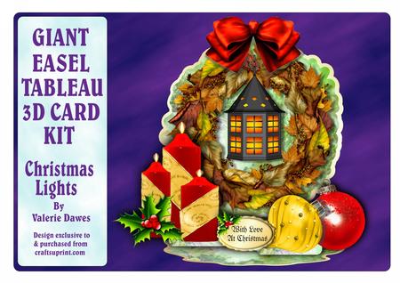 Giant Easel Tableau 3D Card Kit - Christmas Lights