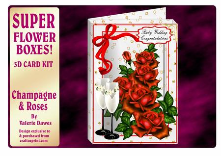 Super Flower Boxes 3D Kit - Champagne & Roses