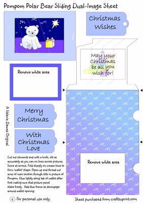 Pompom Polar Bear Sliding Dual-image Sheet