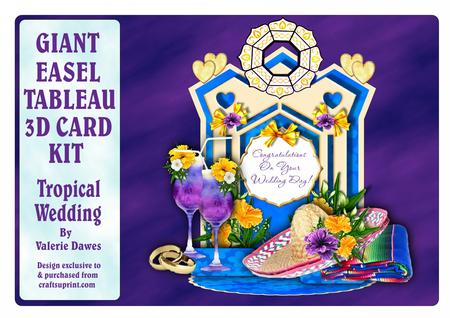 Giant Easel Tableau 3D Card Kit - Tropical Wedding