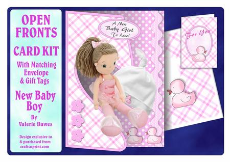 Open Fronts Card Kit - New Baby Girl