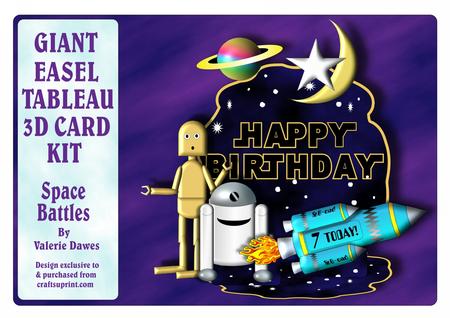 Giant Easel Tableau 3D Card Kit - Space Battles