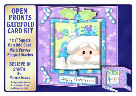 Open Fronts 7x7" Gatefold Card Kit - Believe in Santa