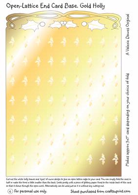 An Open-lattice End Card Base Gold Holly