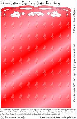 Open-lattice End Card Base. Red Holly
