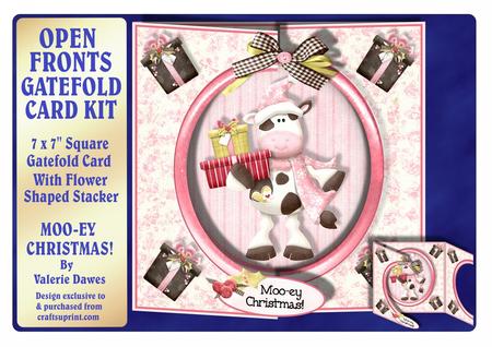 Open Fronts 7x7" Gatefold Card Kit - Moo-ey Christmas!
