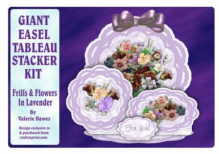 Giant Easel Tableau Stacker Kit-frills & Flowers in Lavender