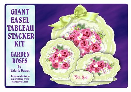 Giant Easel Stacker Card Kit - Garden Roses