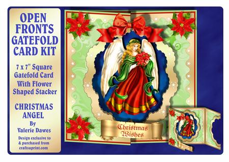 Open Fronts 7x7" Gatefold Card Kit - Christmas Angel