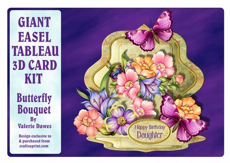 Giant Easel Tableau 3D Card Kit - Butterfly Bouquet