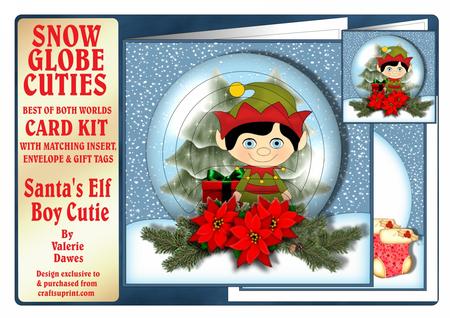 Snowglobe Cuties Card Kit - Santa's Elf Boy Cutie