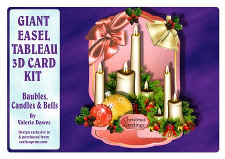 Giant Easel Tableau 3D Card Kit - Baubles, Candles & Bells