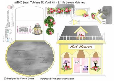 Mini Easel Tableau 3D Card - Little Lemon Hatshop