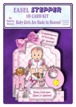 Easel Stepper 3D Card Kit - Baby Girls Are Made in Heaven!