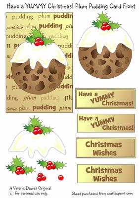 Have a Yummy Christmas! Plum Pudding Card Front