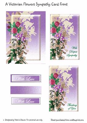 A Victorian Flowers Sympathy Card Front