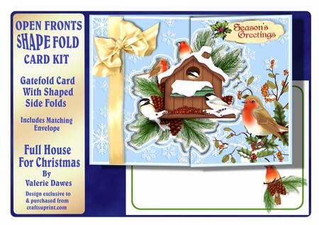 Open Fronts Shape-fold Card Kit - Full House for Christmas