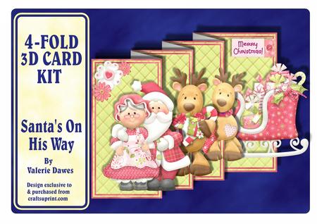4-fold Card Kit - Santa's on His Way!