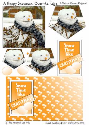 A Happy Snowman Over the Edge Card