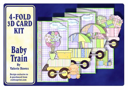4-fold Card Kit - Baby Train