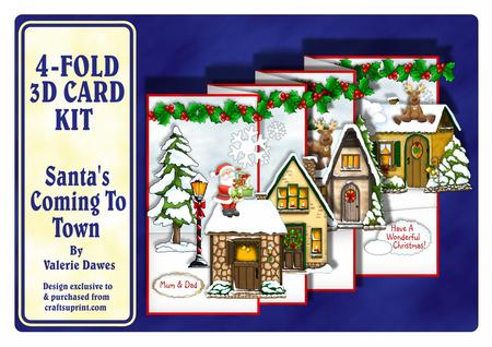 4-fold Card Kit - Santa's Coming to Town