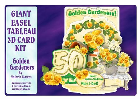 Giant Easel Tableau 3D Card Kit - Golden Gardeners