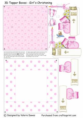 3D Topper Boxes - Girl's Christening