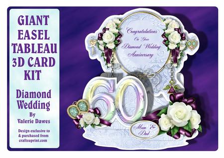 Giant Easel Tableau 3D Card Kit - Diamond Wedding