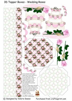 3D Topper Boxes - Wedding Roses