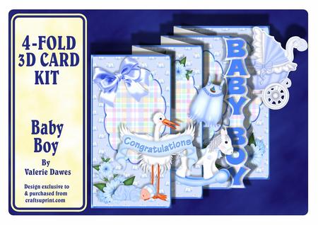 4-fold Card Kit - Baby Boy
