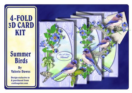 4-fold Card Kit - Summer Birds